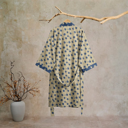Vintage Kimono-Bademantel aus Baumwolle mit Polka-Dots - image 16