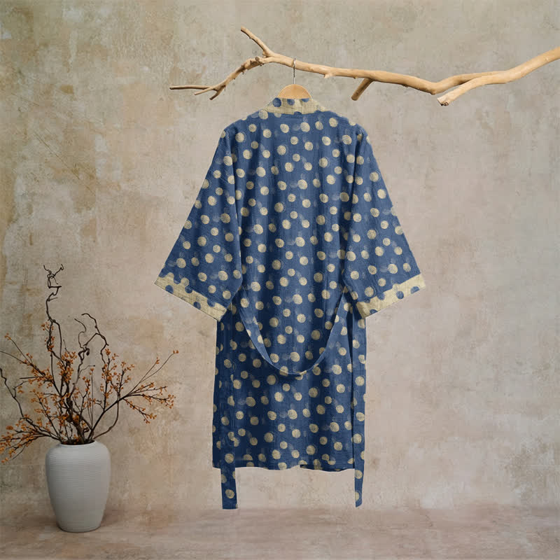 Vintage Kimono-Bademantel aus Baumwolle mit Polka-Dots - image 11