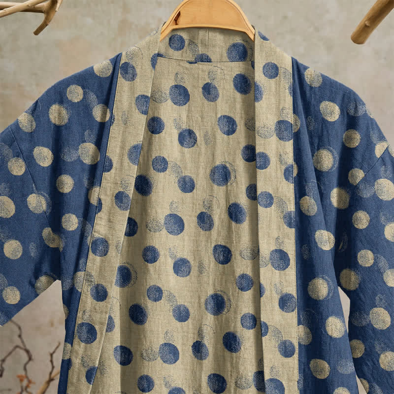 Vintage Kimono-Bademantel aus Baumwolle mit Polka-Dots - image 12