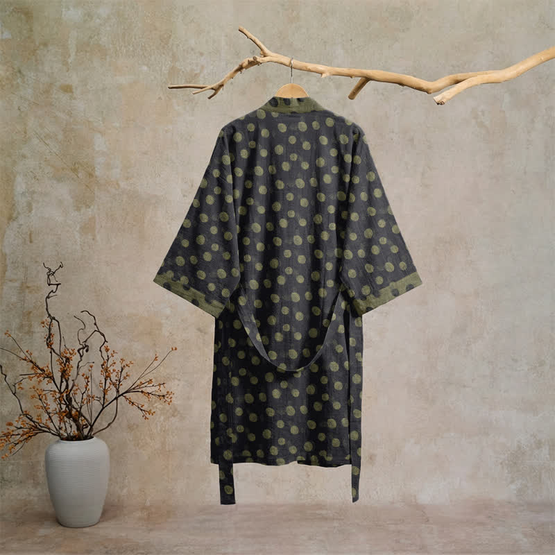 Vintage Kimono-Bademantel aus Baumwolle mit Polka-Dots - image 21