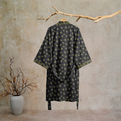 Vintage Kimono-Bademantel aus Baumwolle mit Polka-Dots - image 21