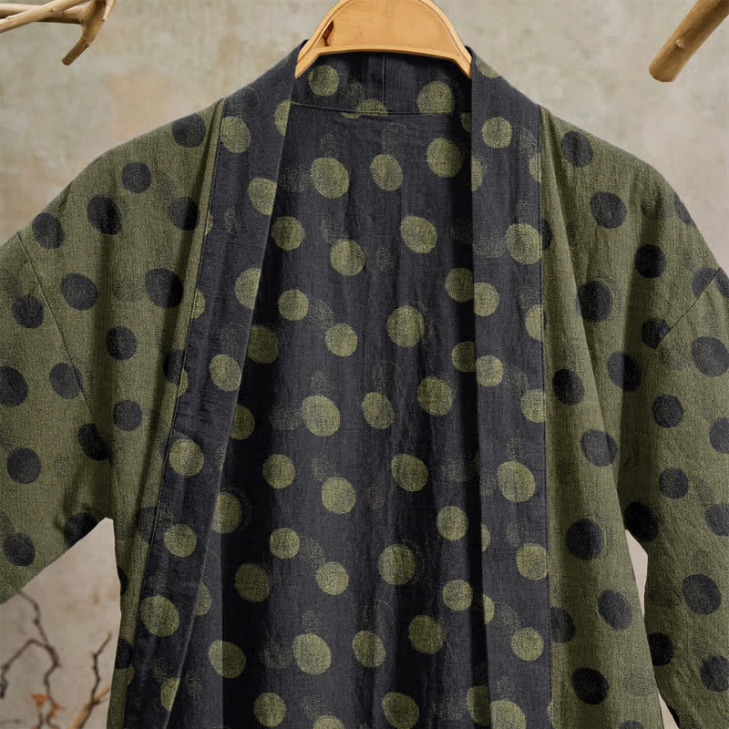 Vintage Kimono-Bademantel aus Baumwolle mit Polka-Dots - image 27
