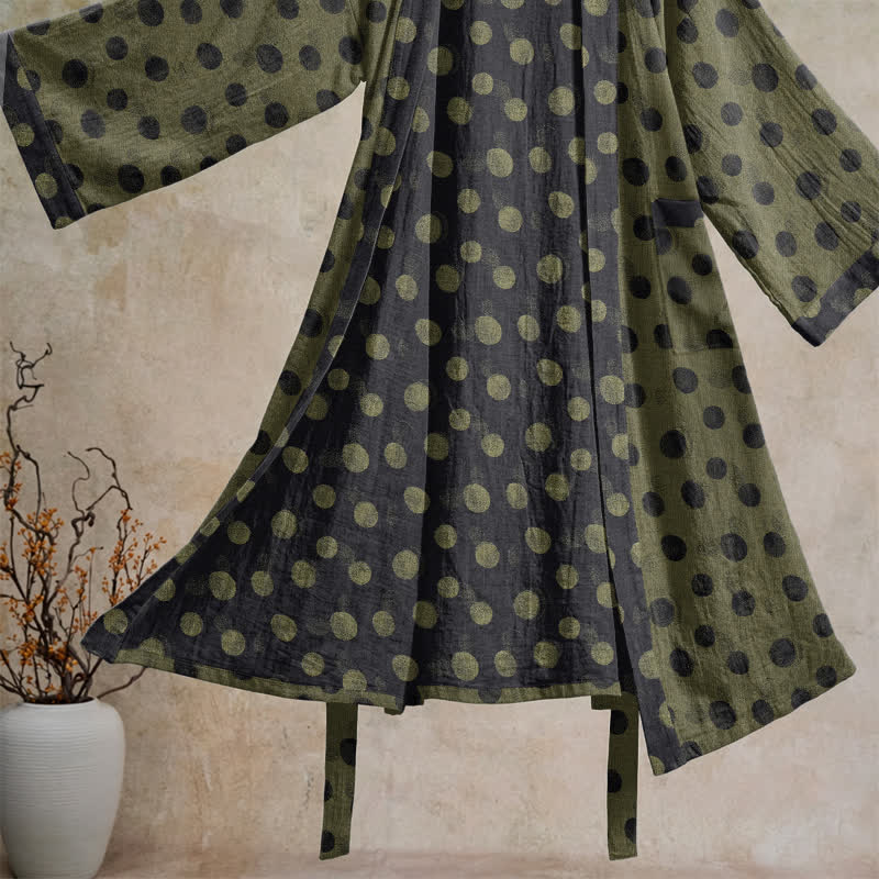 Vintage Kimono-Bademantel aus Baumwolle mit Polka-Dots - image 28