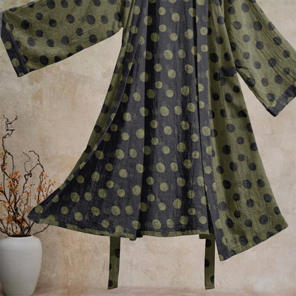Vintage Kimono-Bademantel aus Baumwolle mit Polka-Dots - image 28