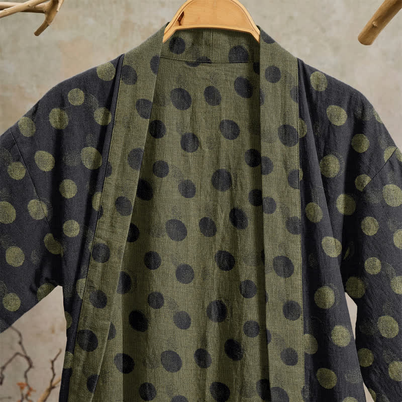 Vintage Kimono-Bademantel aus Baumwolle mit Polka-Dots - image 22