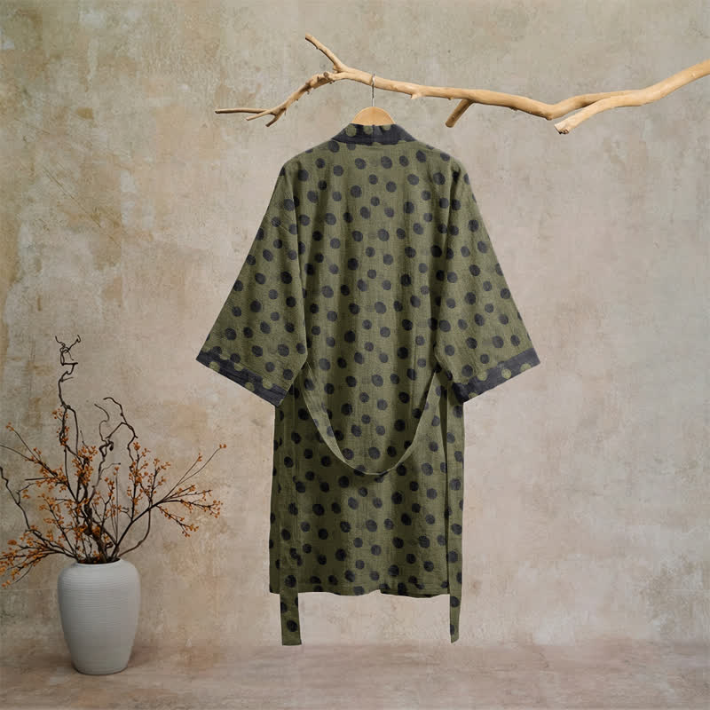 Vintage Kimono-Bademantel aus Baumwolle mit Polka-Dots - image 26