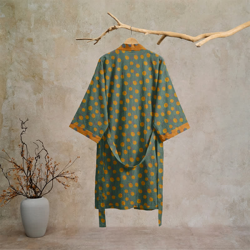 Vintage Kimono-Bademantel aus Baumwolle mit Polka-Dots - image 31