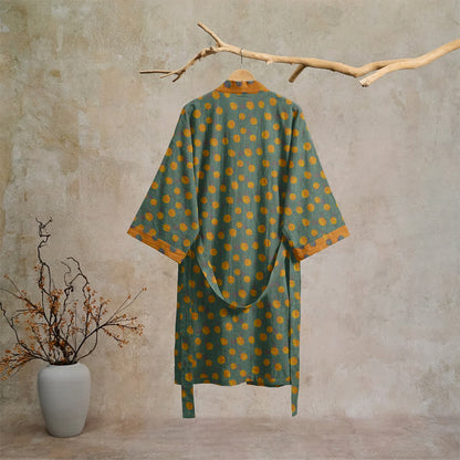 Vintage Kimono-Bademantel aus Baumwolle mit Polka-Dots - image 31
