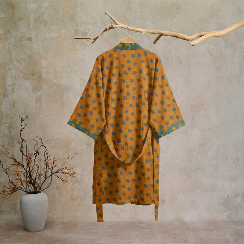Vintage Kimono-Bademantel aus Baumwolle mit Polka-Dots - image 36