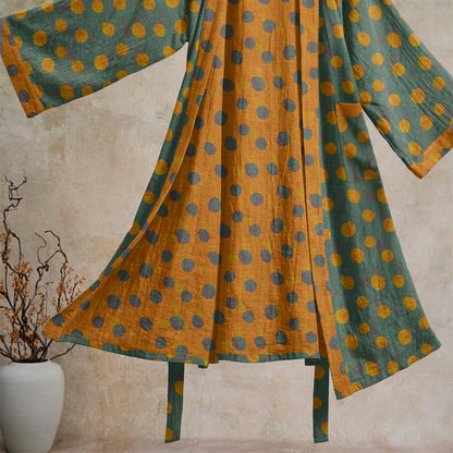 Vintage Kimono-Bademantel aus Baumwolle mit Polka-Dots - image 33