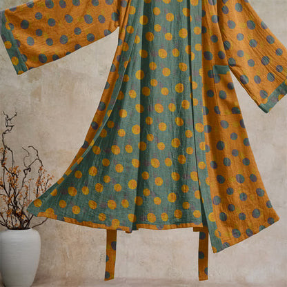 Vintage Kimono-Bademantel aus Baumwolle mit Polka-Dots - image 38