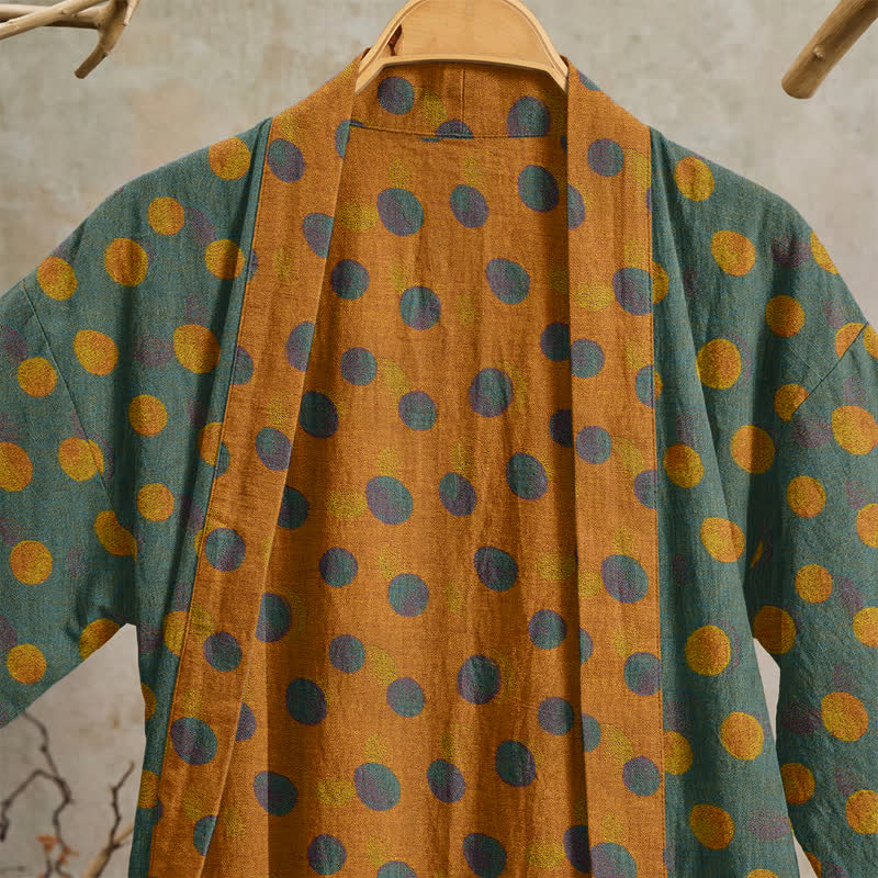 Vintage Kimono-Bademantel aus Baumwolle mit Polka-Dots - image 32
