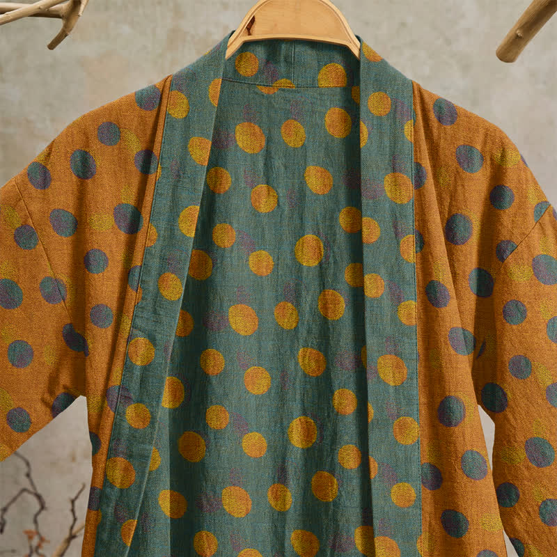Vintage Kimono-Bademantel aus Baumwolle mit Polka-Dots - image 37