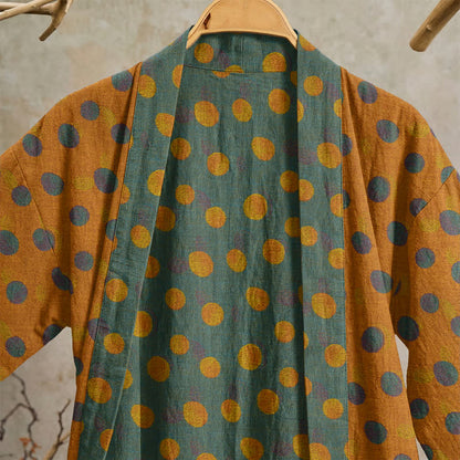 Vintage Kimono-Bademantel aus Baumwolle mit Polka-Dots - image 37