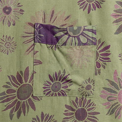 Vintage Kimono-Bademantel aus Baumwollgaze mit Sonnenblumenmuster - image 9