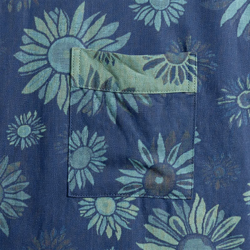 Vintage Kimono-Bademantel aus Baumwollgaze mit Sonnenblumenmuster - image 14