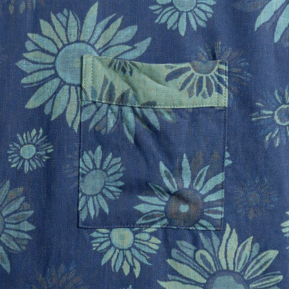 Vintage Kimono-Bademantel aus Baumwollgaze mit Sonnenblumenmuster - image 14
