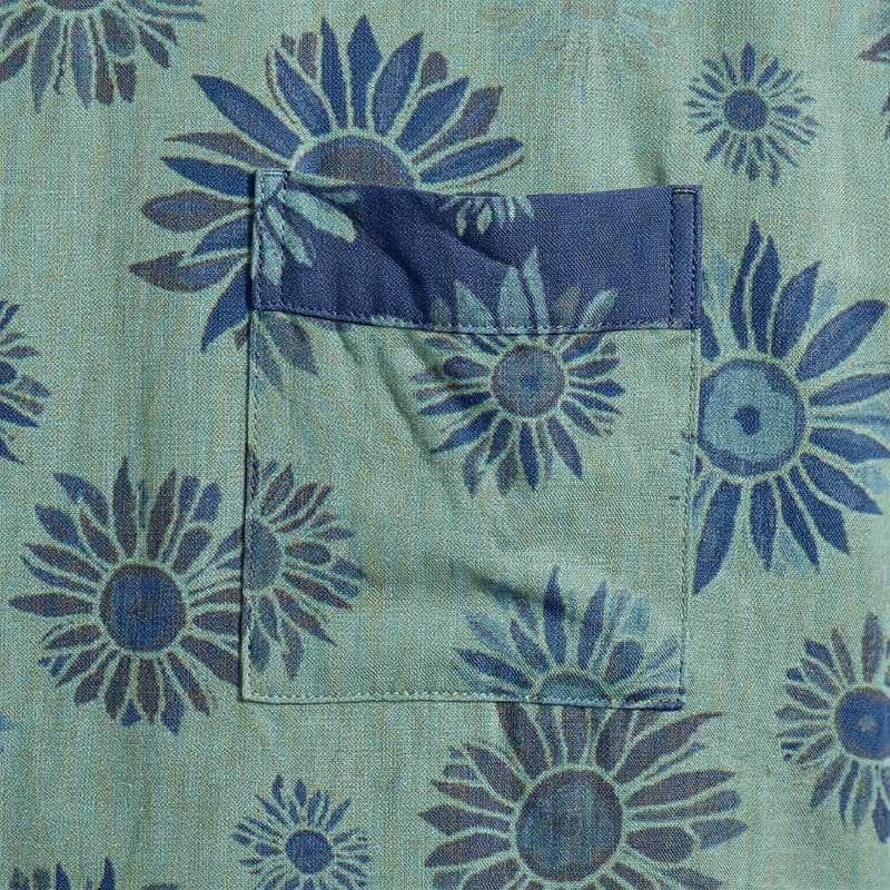 Vintage Kimono-Bademantel aus Baumwollgaze mit Sonnenblumenmuster - image 19
