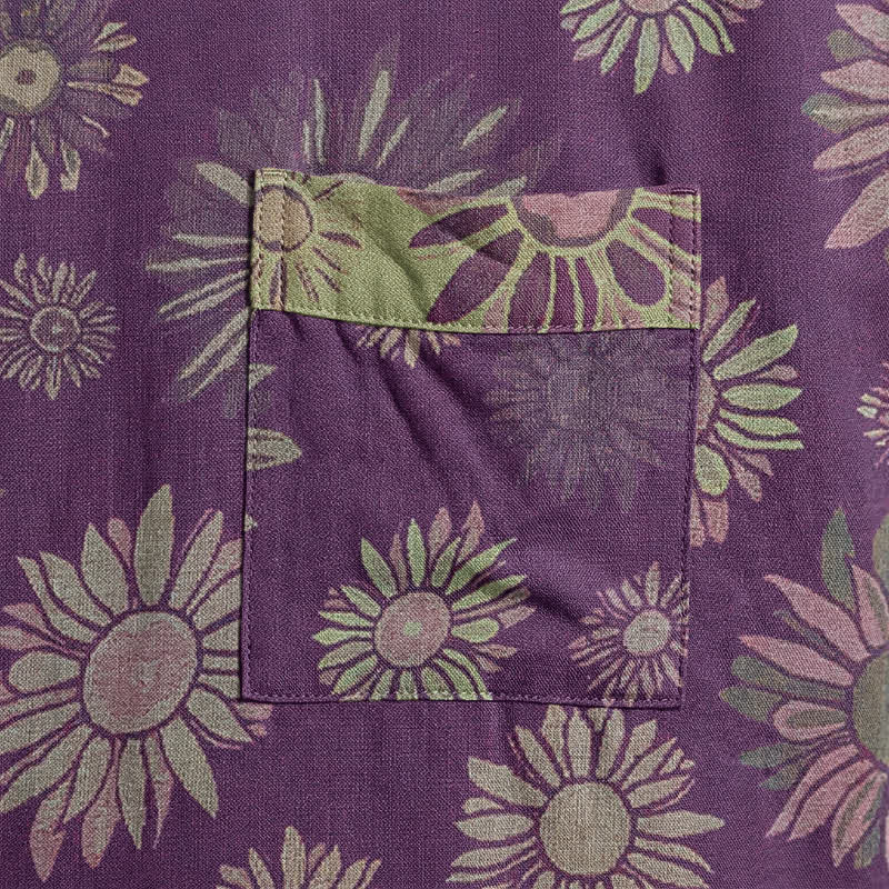 Vintage Kimono-Bademantel aus Baumwollgaze mit Sonnenblumenmuster - image 4