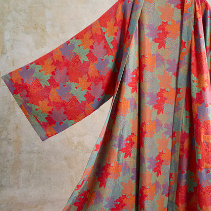 Kimono-Bademantel aus Baumwolle mit Ahornblattmuster für den Herbst - image 3