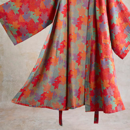 Kimono-Bademantel aus Baumwolle mit Ahornblattmuster für den Herbst - image 5