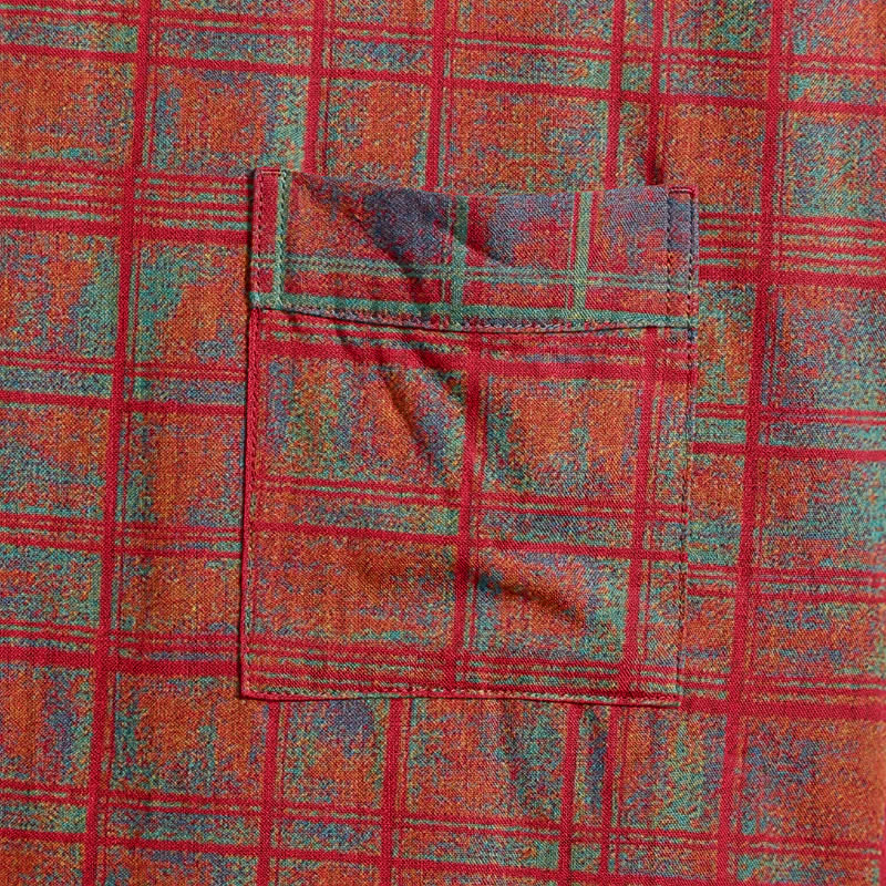Kimono-Bademantel aus rot kariertem Baumwollgaze - image 4