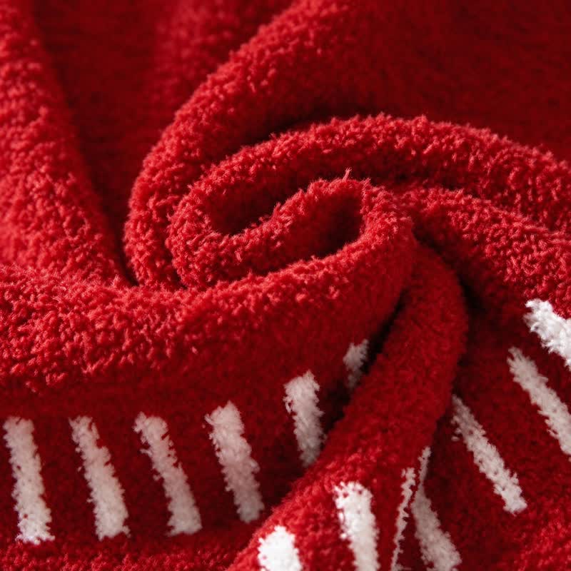 Rote, geometrisch gestreifte Quasten-Überwurfdecke - image 2