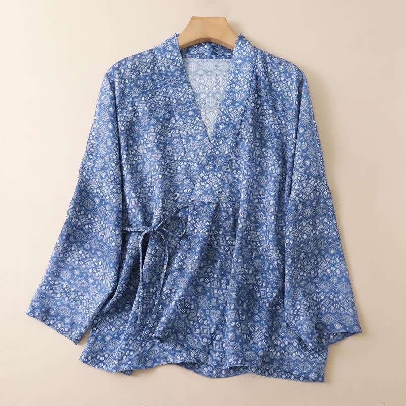 Lässiger Lounge-Cardigan mit geometrischem Muster - image 0