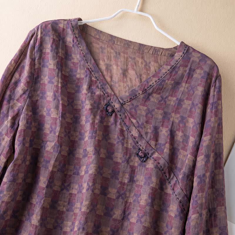 Vintage Cross Wrap Relaxed Lounge Shirt - image 2