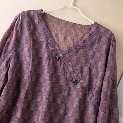 Vintage Cross Wrap Relaxed Lounge Shirt - image 2