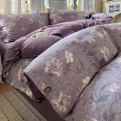 Vintage-Bettwäscheset im Landhausstil aus Leinen und Baumwolle - Königin - image 0