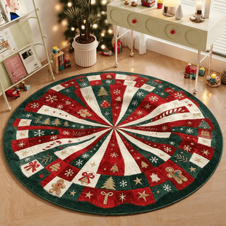 Runder 3D-Lebkuchenwirbel-Teppich für Weihnachten - 120cm x 120cm - image 0
