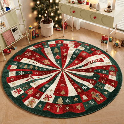 Runder 3D-Lebkuchenwirbel-Teppich für Weihnachten - 120cm x 120cm - image 0