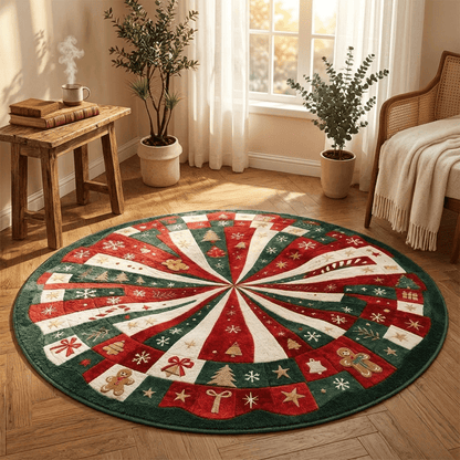 Runder 3D-Lebkuchenwirbel-Teppich für Weihnachten - image 3