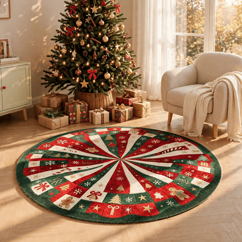 Runder 3D-Lebkuchenwirbel-Teppich für Weihnachten - image 4