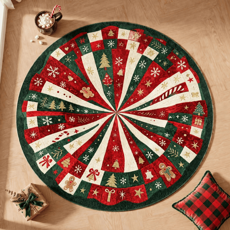 Runder 3D-Lebkuchenwirbel-Teppich für Weihnachten - image 1