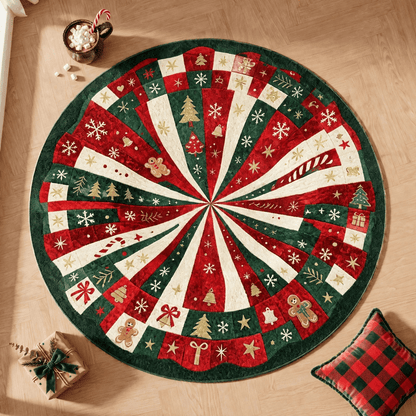 Runder 3D-Lebkuchenwirbel-Teppich für Weihnachten - image 1