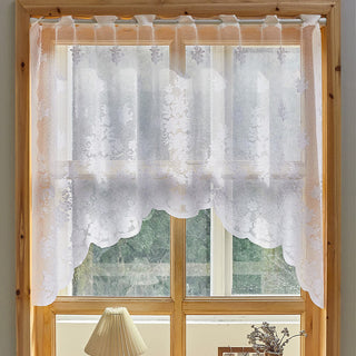 Romantischer Café-Vorhang aus schwingender Blütenspitze - 39" x 79" - image 0