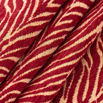 Weihnachtstischdecke mit rotem Zebrastreifen und Quasten - image 3