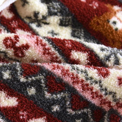 Weihnachtlicher Fleece-Bademantel mit Schneeflocken- und Bärenmotiv und Kapuze - image 6