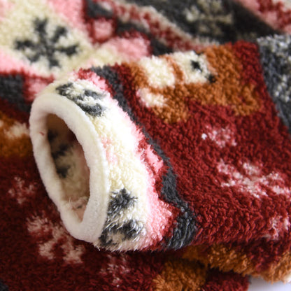 Weihnachtlicher Fleece-Bademantel mit Schneeflocken- und Bärenmotiv und Kapuze - image 8