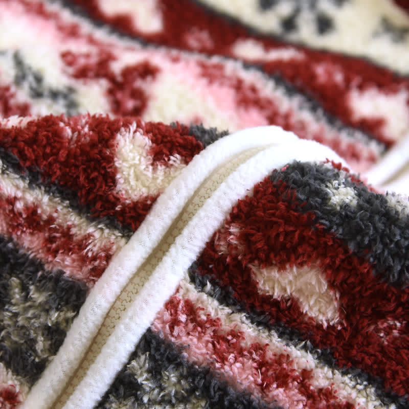 Weihnachtlicher Fleece-Bademantel mit Schneeflocken- und Bärenmotiv und Kapuze - image 7