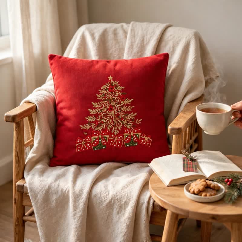Kissenbezug für die Geschenkbox mit Weihnachtsbaummotiv - image 3