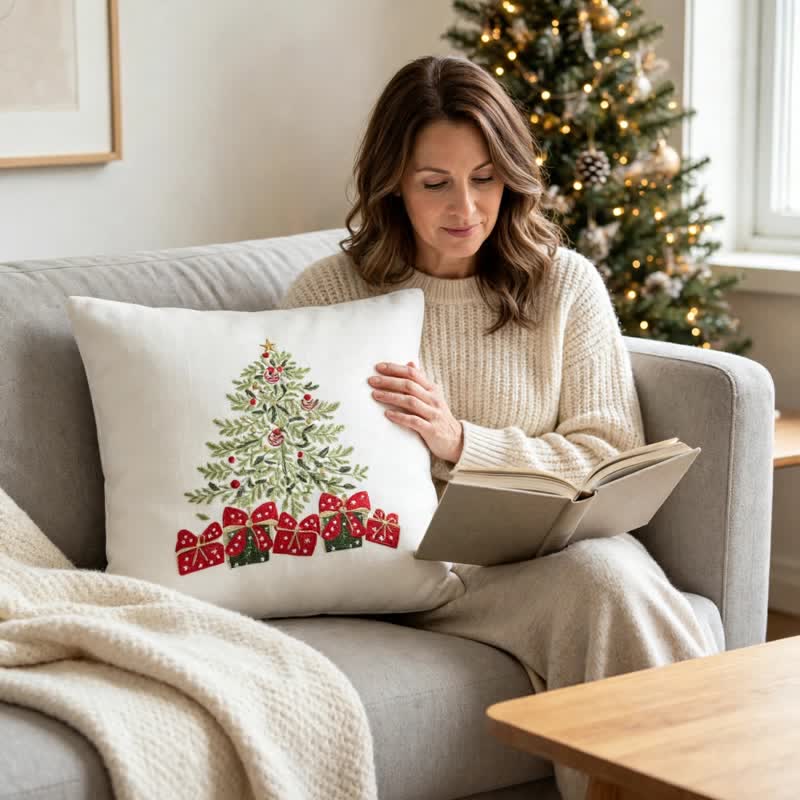 Kissenbezug für die Geschenkbox mit Weihnachtsbaummotiv - image 7