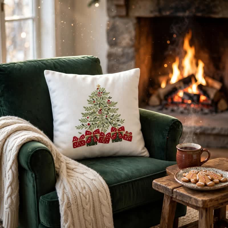 Kissenbezug für die Geschenkbox mit Weihnachtsbaummotiv - image 6