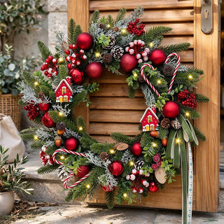 Weihnachtskranz mit Beeren-Zuckerstangen-Akzenten - 24 Zoll - image 0