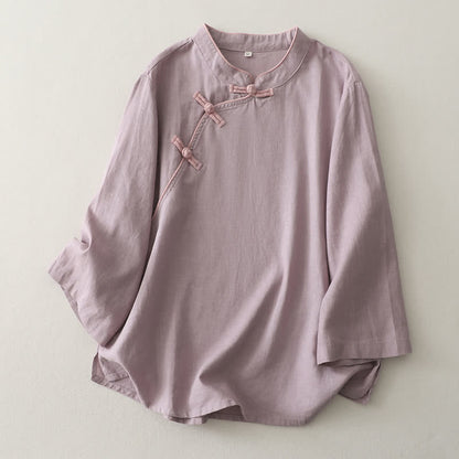 Klassisches Lounge-Top mit Stehkragen - Lila - 2XL - image 1