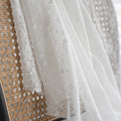 Ownkoti Jacquard-Blumen-Dekovorhang mit Hohlsaum