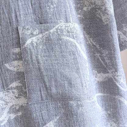 Bequemer Bademantel-Pyjama mit Jacquard-Tuschemalerei