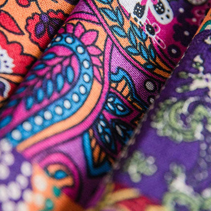 Ownkoti Bunte Boho-Fenstervorhänge aus Baumwollleinen